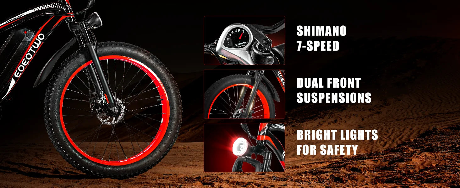 1500W Fat Tire Electric Bike | 34MPH | 60-Mile Range | Adults