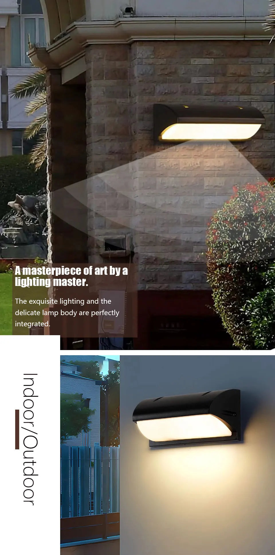 LED Outdoor Wall Light Waterproof IP66 | Motion Sensor Porch Light for Balcony, Garden & Yard