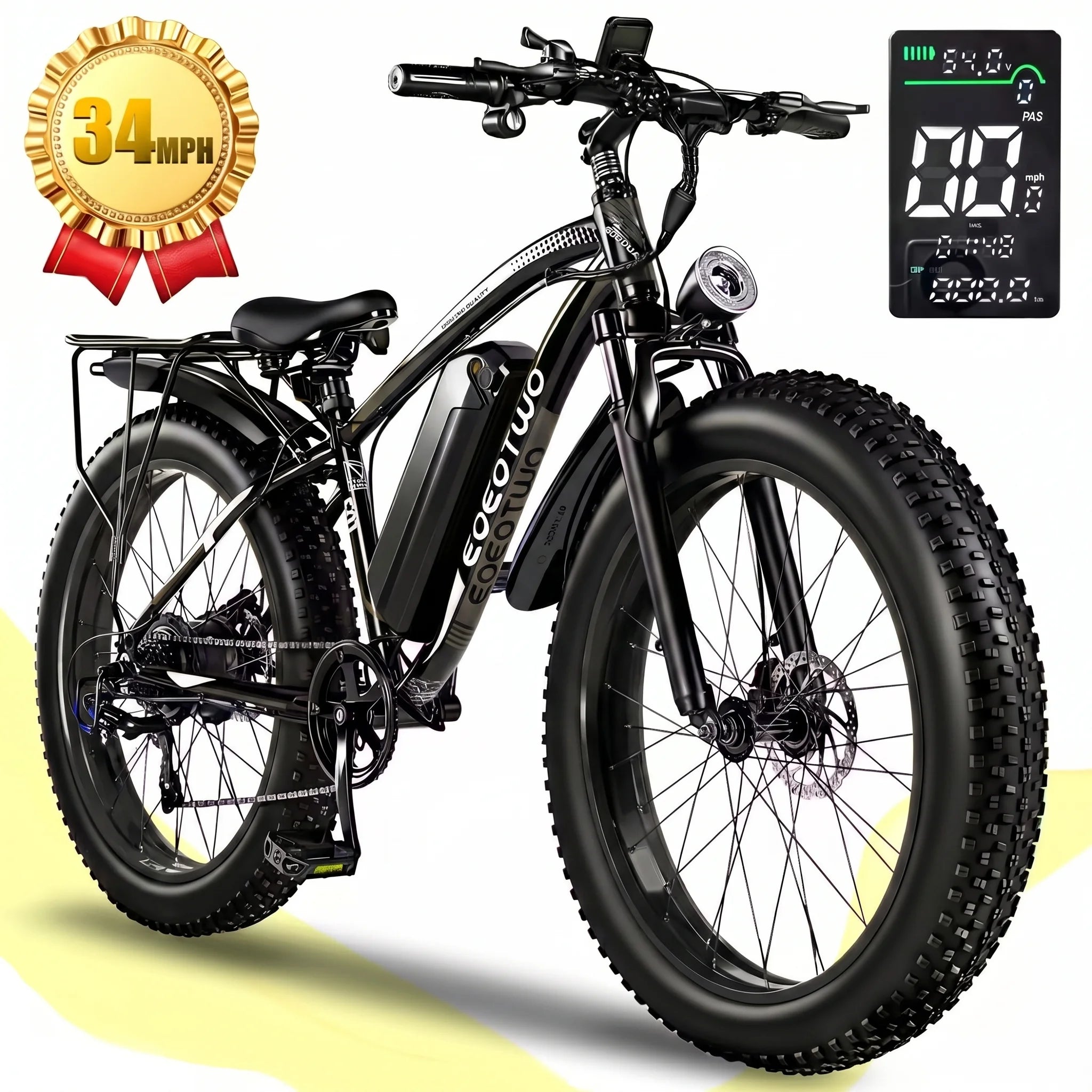 1500W Fat Tire Electric Bike | 34MPH | 60-Mile Range | Adults