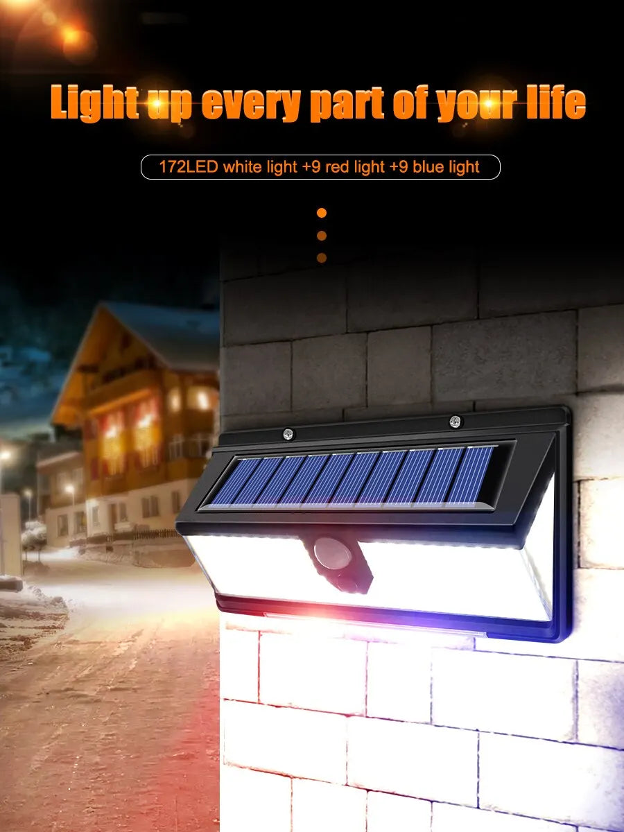 190 LED Solar Light Outdoor Garden Wall Lamp | 4 Modes IP65 Waterproof Motion Sensor Light for Yard & Door