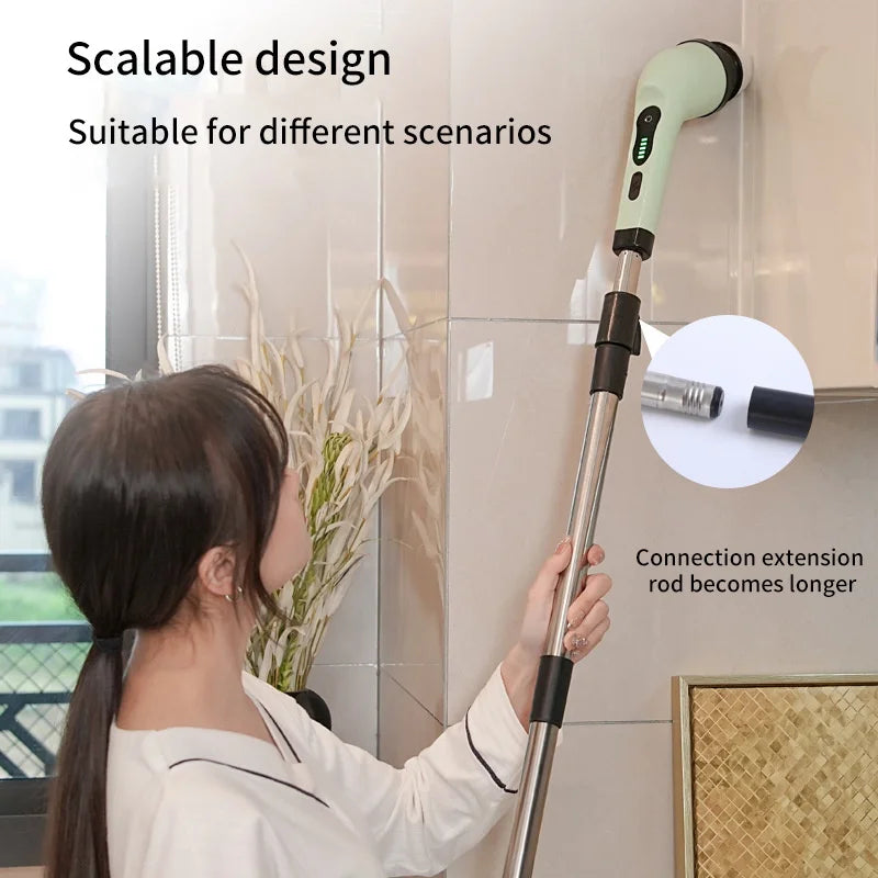 9-in-1 Electric Spin Scrubber Cleaning Brush | Kitchen, Bathroom & Home