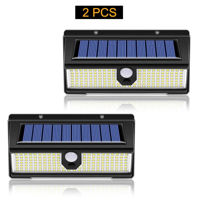 190 LED Solar Light Outdoor Garden Wall Lamp | 4 Modes IP65 Waterproof Motion Sensor Light for Yard & Door