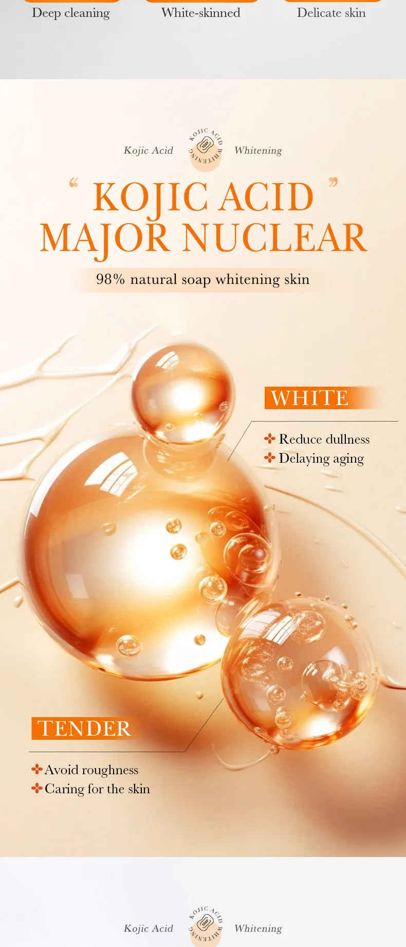 SADOER Kojic Acid Facial Soap – Brightening Face Wash & Body Bar