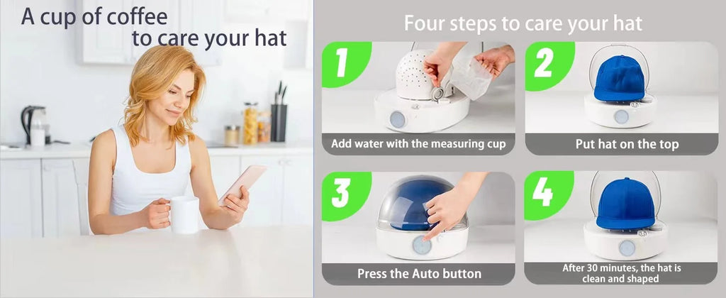 Portable Hat & Wig Steam Cleaner | 1000W Electric Steamer, Shaper & Sanitizer