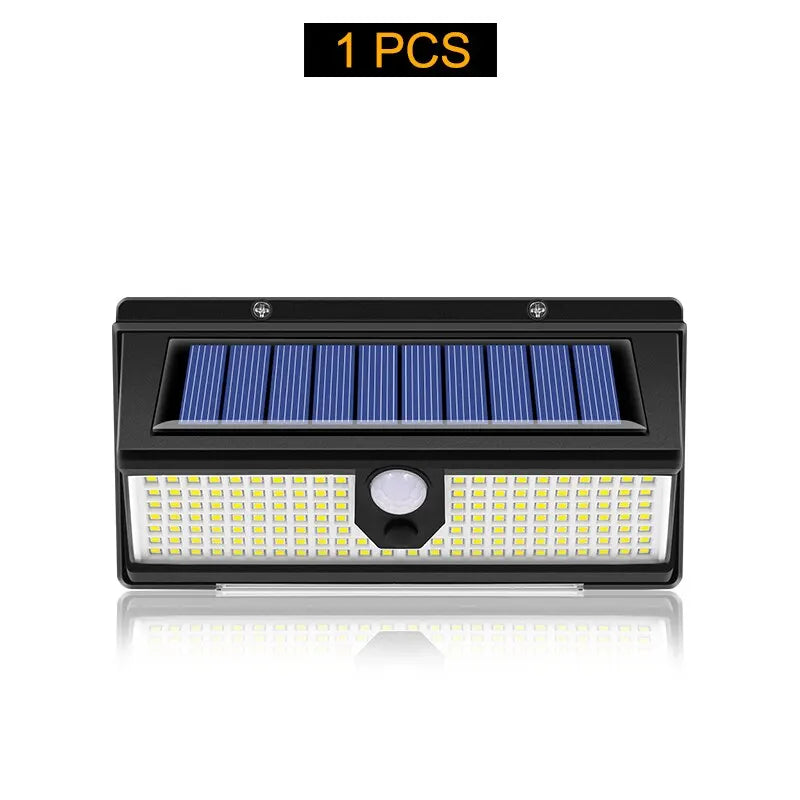 190 LED Solar Light Outdoor Garden Wall Lamp | 4 Modes IP65 Waterproof Motion Sensor Light for Yard & Door