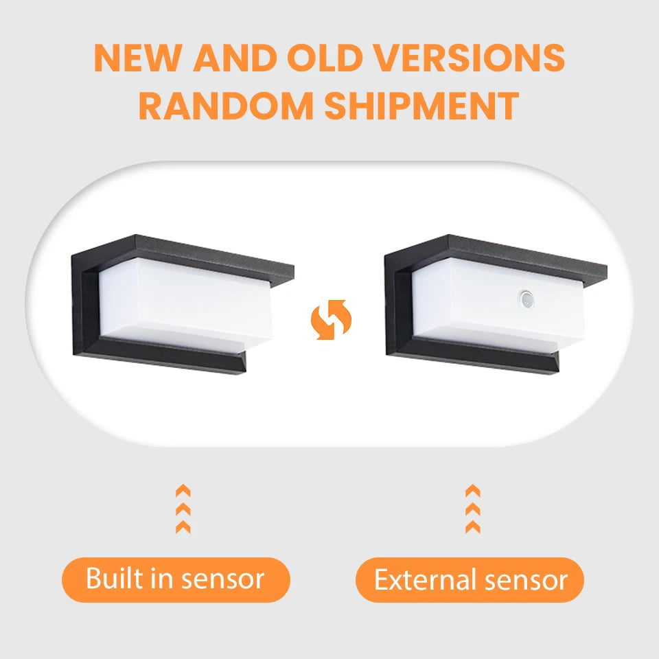 LED Outdoor Wall Light Waterproof IP66 | Motion Sensor Porch Light for Balcony, Garden & Yard