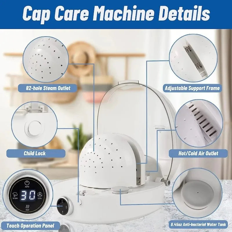 Portable Hat & Wig Steam Cleaner | 1000W Electric Steamer, Shaper & Sanitizer