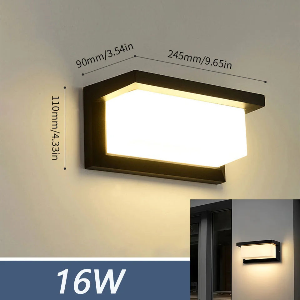 LED Outdoor Wall Light Waterproof IP66 | Motion Sensor Porch Light for Balcony, Garden & Yard