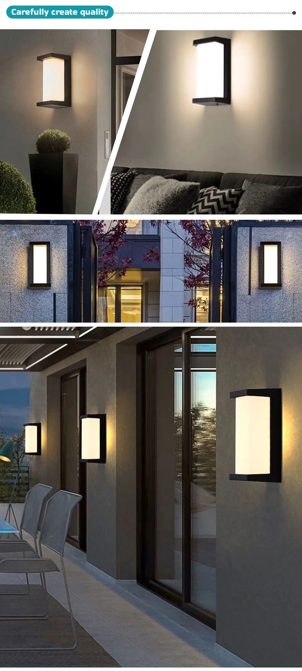 LED Outdoor Wall Light Waterproof IP66 | Motion Sensor Porch Light for Balcony, Garden & Yard