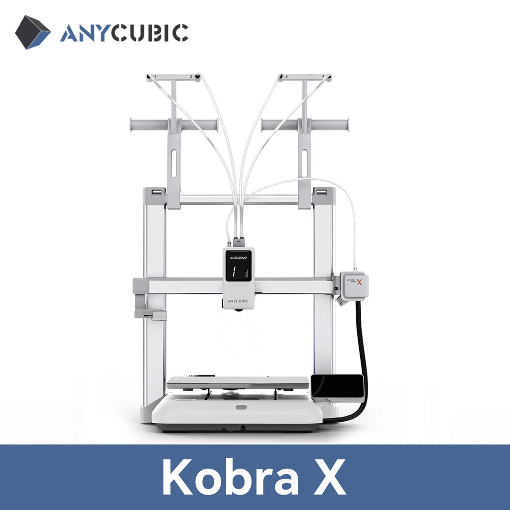 ANYCUBIC Kobra X 3D Printer ACE GEN2 Multi-color Printing 2X Speed & Material Savings 4-Color Built-in Smart Remote Control
