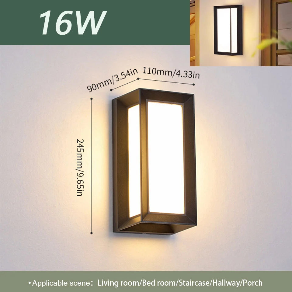 LED Outdoor Wall Light Waterproof IP66 | Motion Sensor Porch Light for Balcony, Garden & Yard