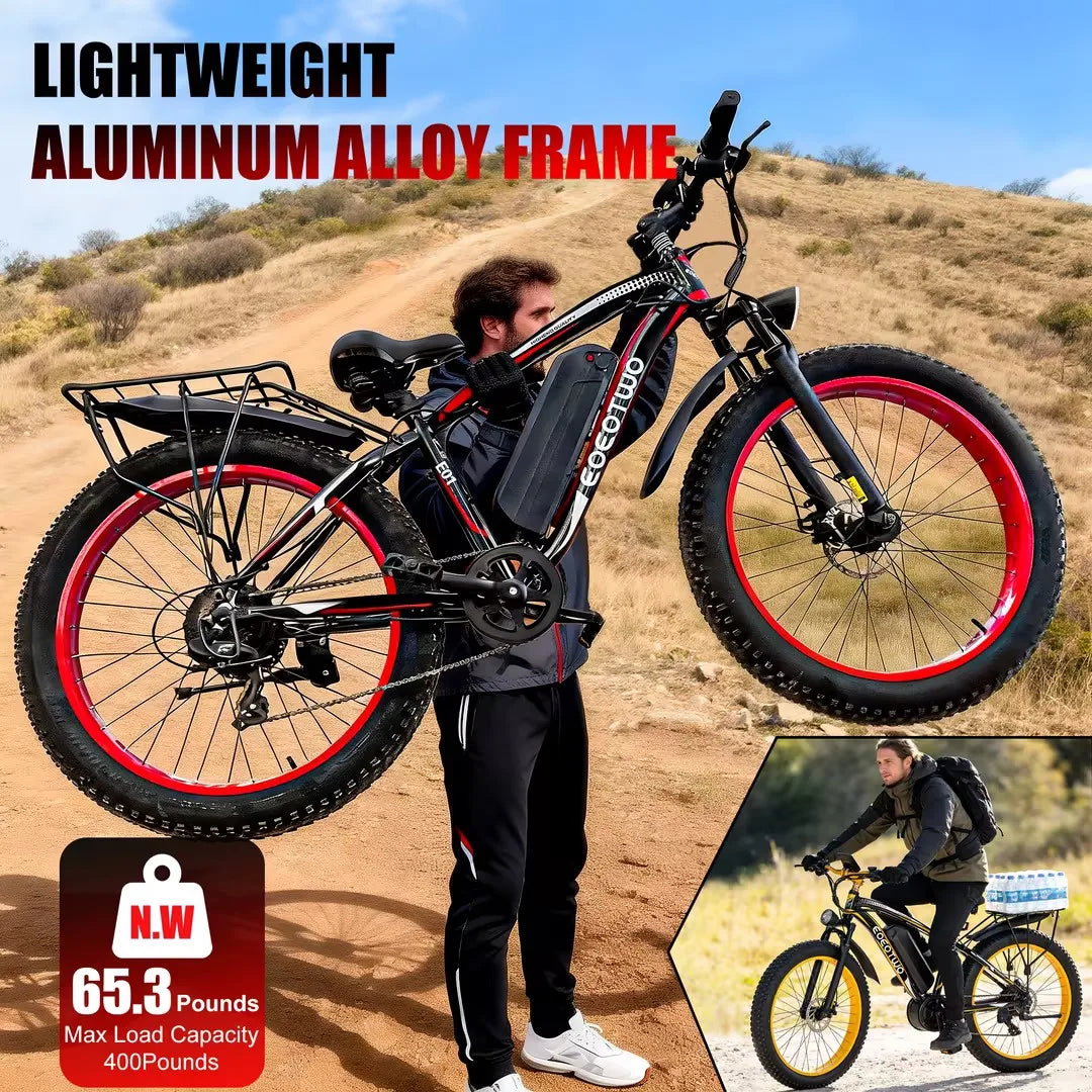 1500W Fat Tire Electric Bike | 34MPH | 60-Mile Range | Adults