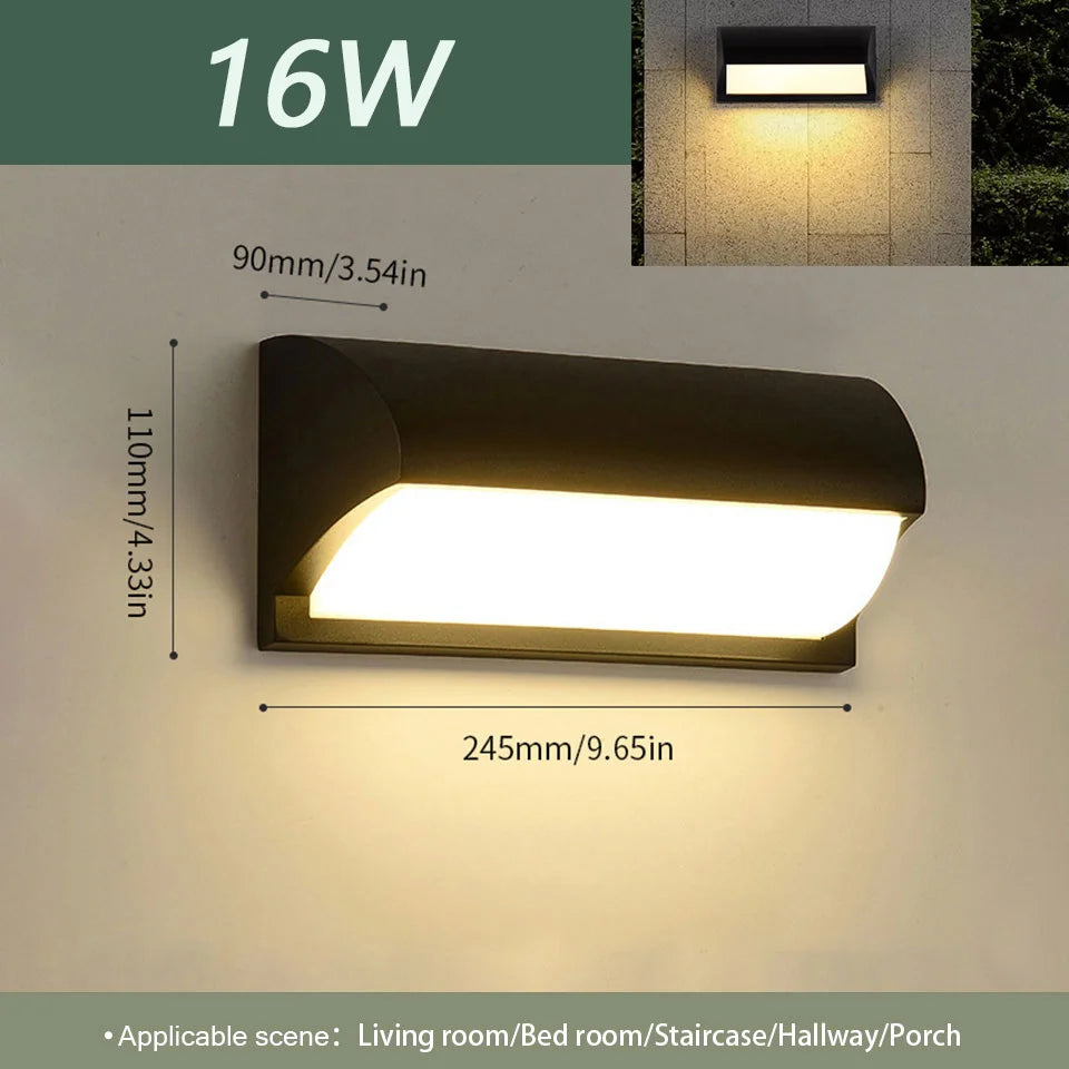 LED Outdoor Wall Light Waterproof IP66 | Motion Sensor Porch Light for Balcony, Garden & Yard