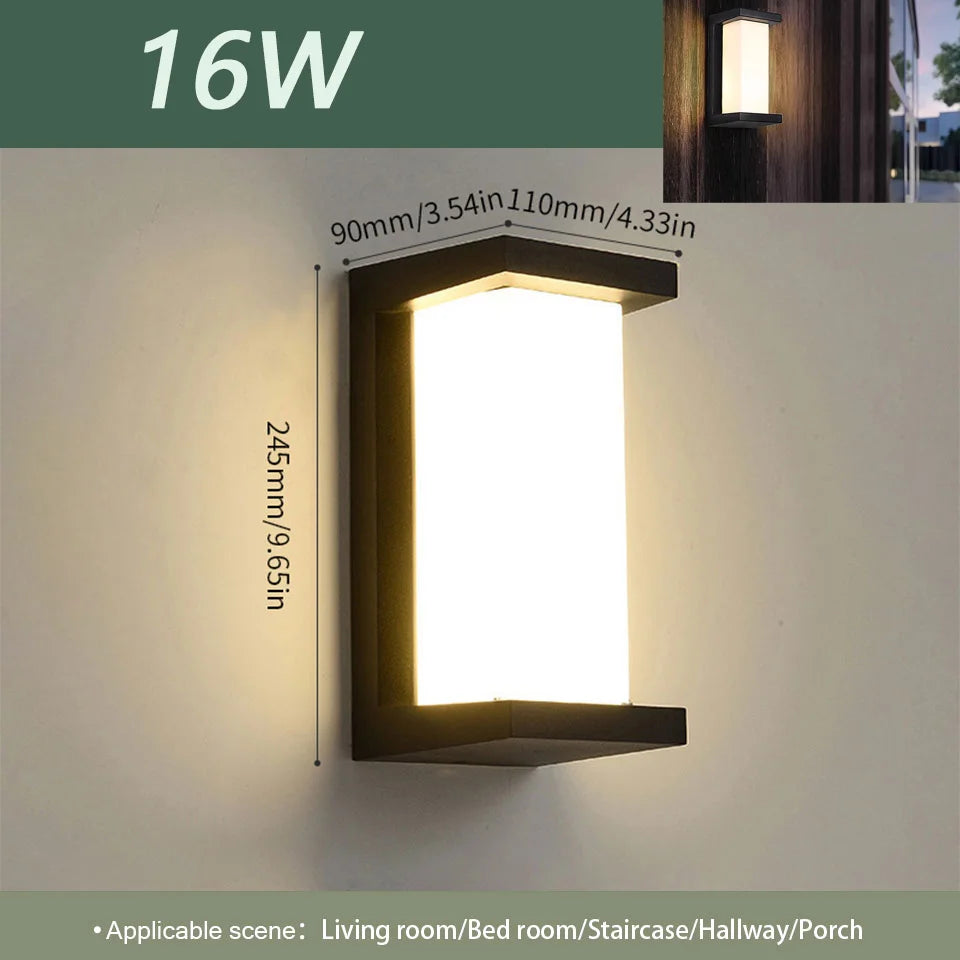 LED Outdoor Wall Light Waterproof IP66 | Motion Sensor Porch Light for Balcony, Garden & Yard