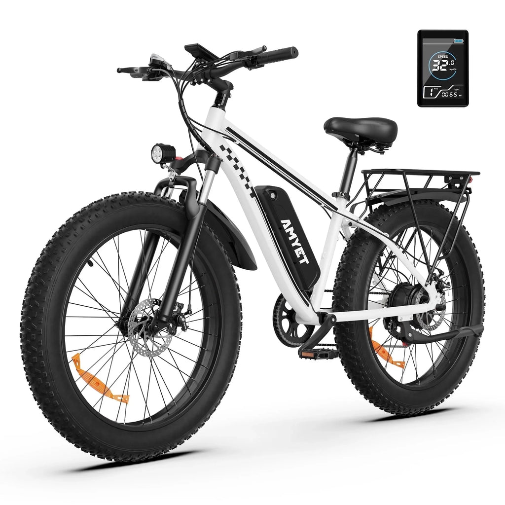 AMYET EB26 Electric Bike | 1500W Peak | 28MPH | 60-Mile Range | Fat Tire All-Terrain