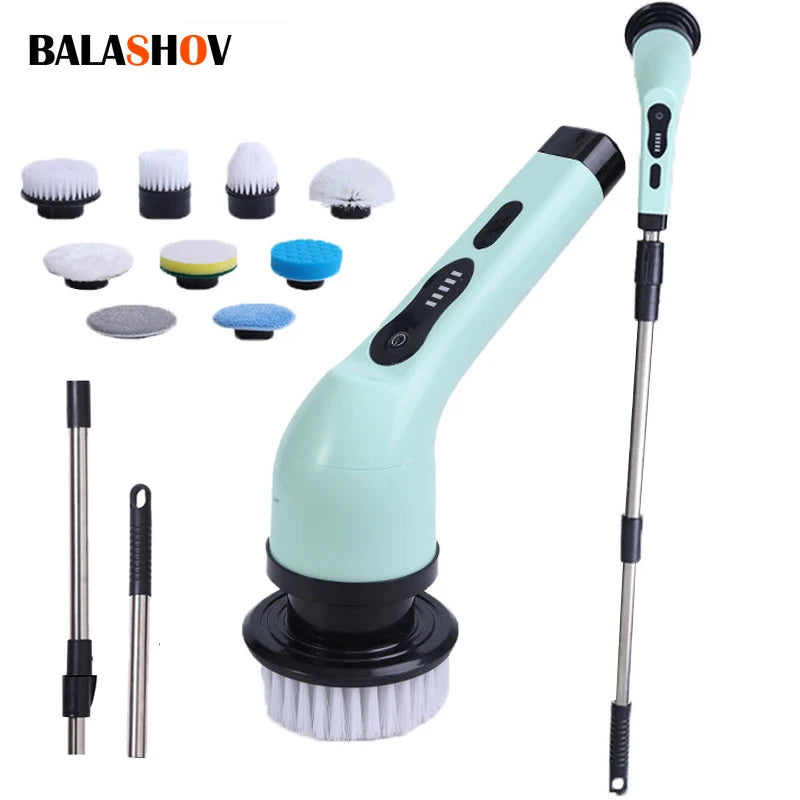 9-in-1 Electric Spin Scrubber Cleaning Brush | Kitchen, Bathroom & Home