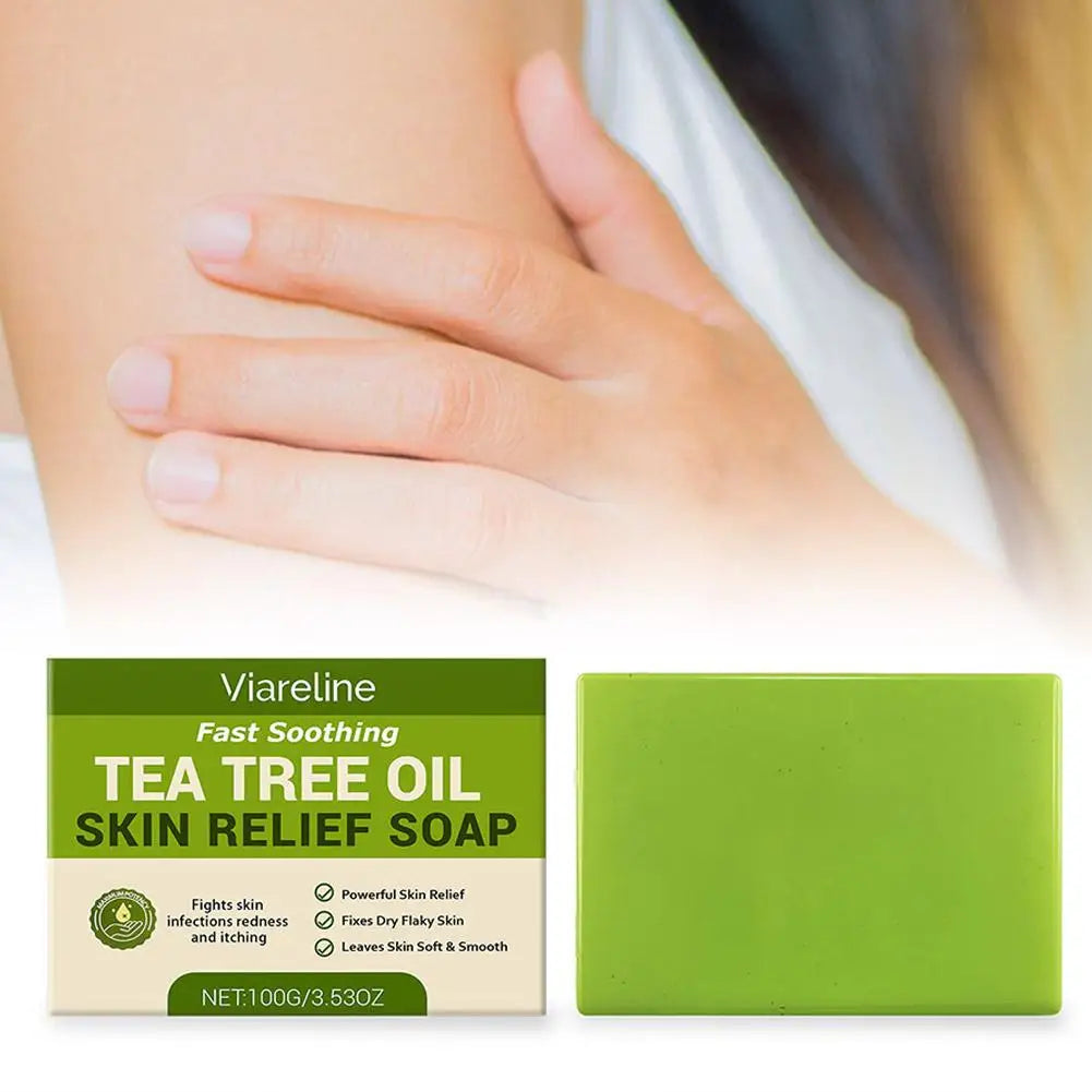 Tea Tree Soap, Soap Bar with Tea Tree Oil, Natural Soaps for Body Skin Cleaning, Gentle Exfoliating Bar Soap