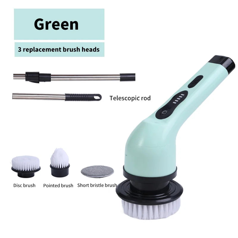 9-in-1 Electric Spin Scrubber Cleaning Brush | Kitchen, Bathroom & Home