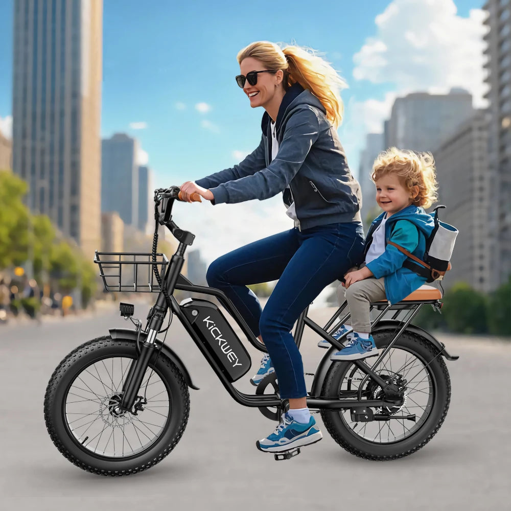 Kickwey LD20 Electric Bike – 1500W 48V Fat Tire E-Bike, 32 MPH