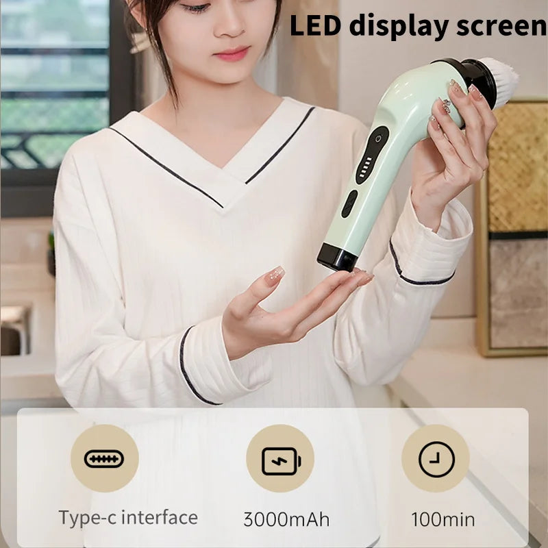 9-in-1 Electric Spin Scrubber Cleaning Brush | Kitchen, Bathroom & Home