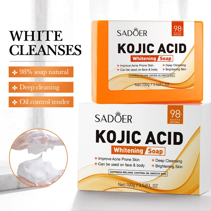 SADOER Kojic Acid Facial Soap – Brightening Face Wash & Body Bar