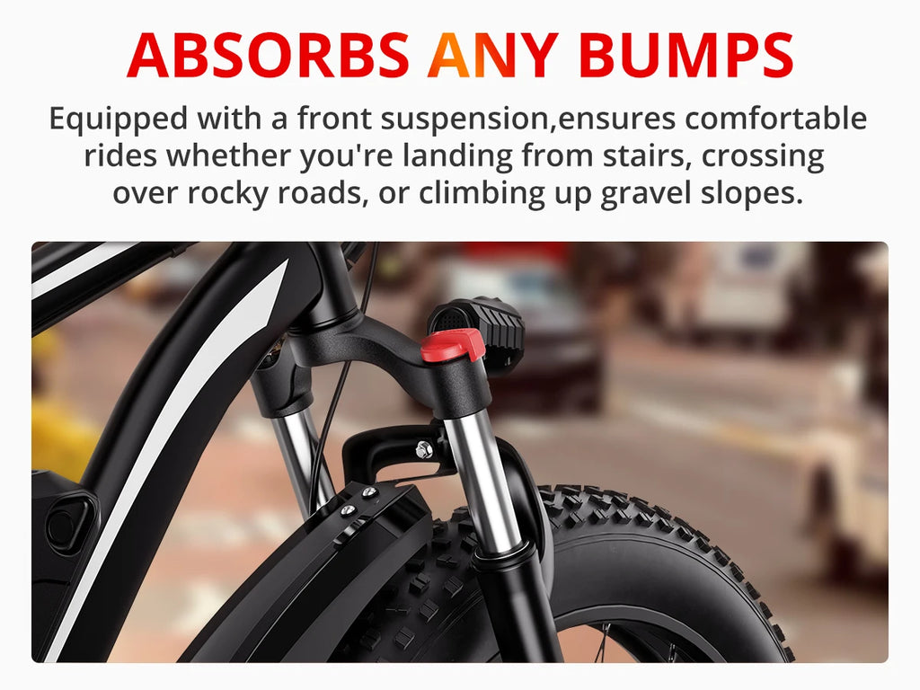 AMYET EB26 Electric Bike | 1500W Peak | 28MPH | 60-Mile Range | Fat Tire All-Terrain