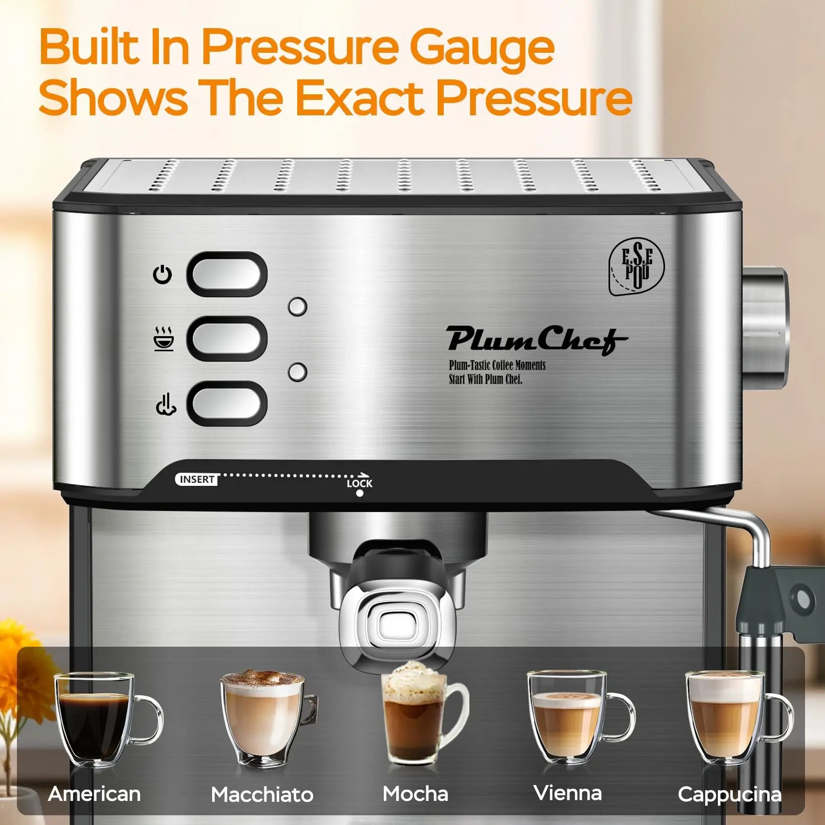 20-Bar Espresso Machine with Milk Frother & 54oz Water Tank