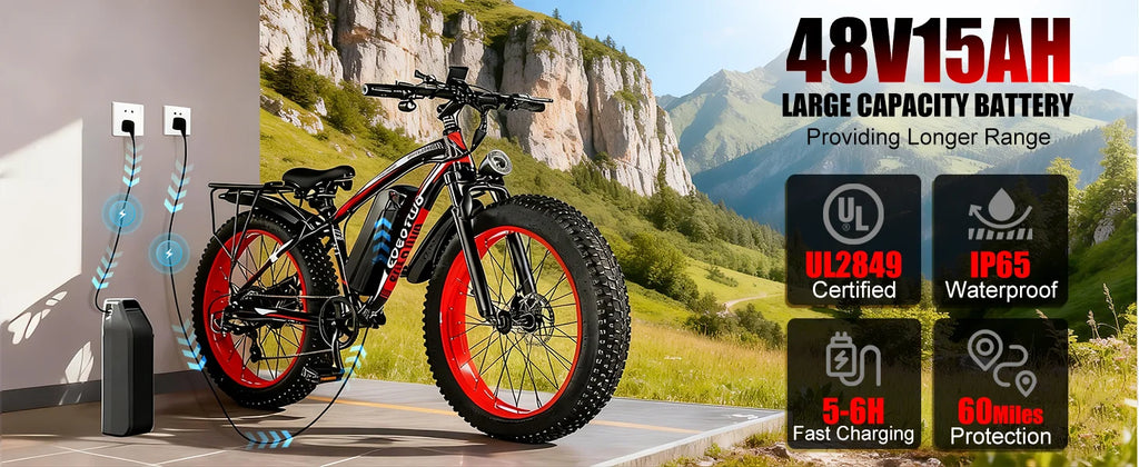 1500W Fat Tire Electric Bike | 34MPH | 60-Mile Range | Adults