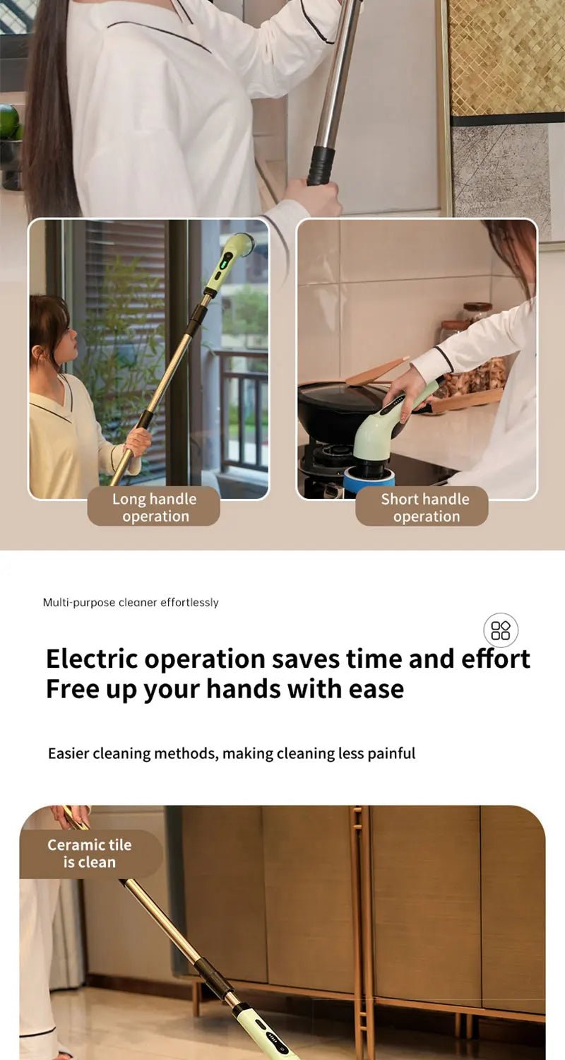 9-in-1 Electric Spin Scrubber Cleaning Brush | Kitchen, Bathroom & Home