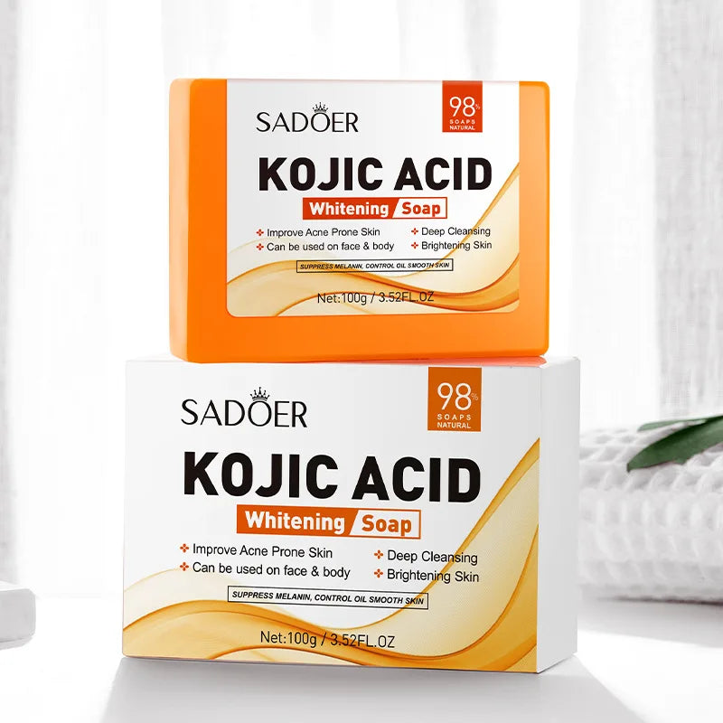 SADOER Kojic Acid Facial Soap – Brightening Face Wash & Body Bar