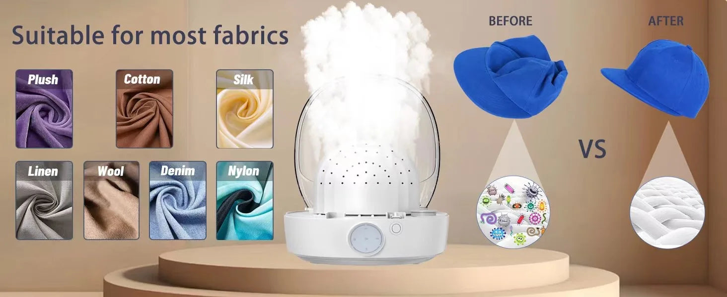 Portable Hat & Wig Steam Cleaner | 1000W Electric Steamer, Shaper & Sanitizer