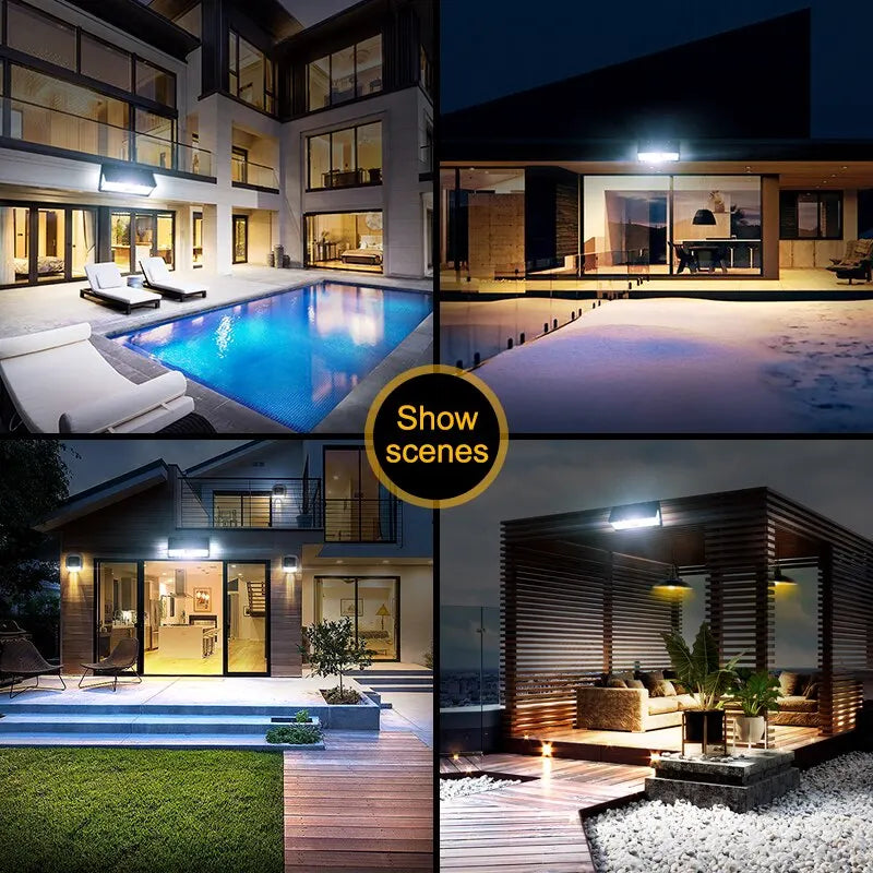 190 LED Solar Light Outdoor Garden Wall Lamp | 4 Modes IP65 Waterproof Motion Sensor Light for Yard & Door