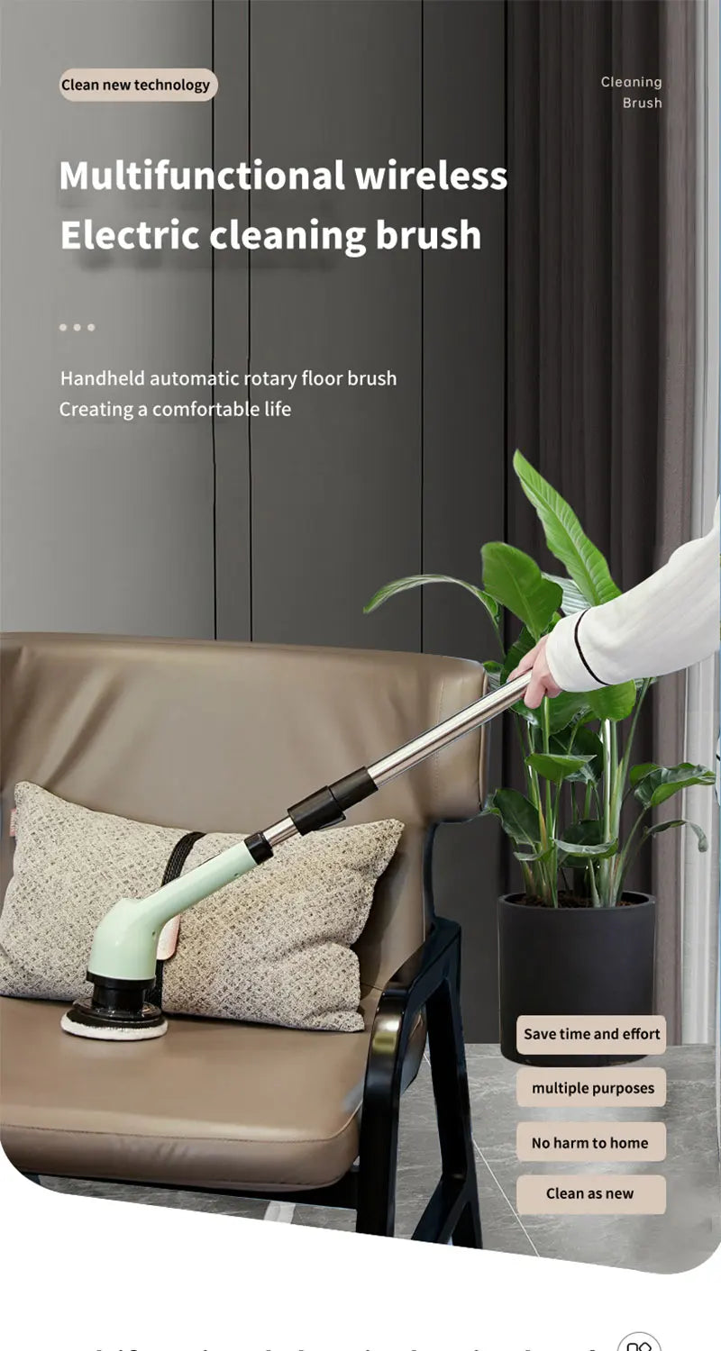 9-in-1 Electric Spin Scrubber Cleaning Brush | Kitchen, Bathroom & Home