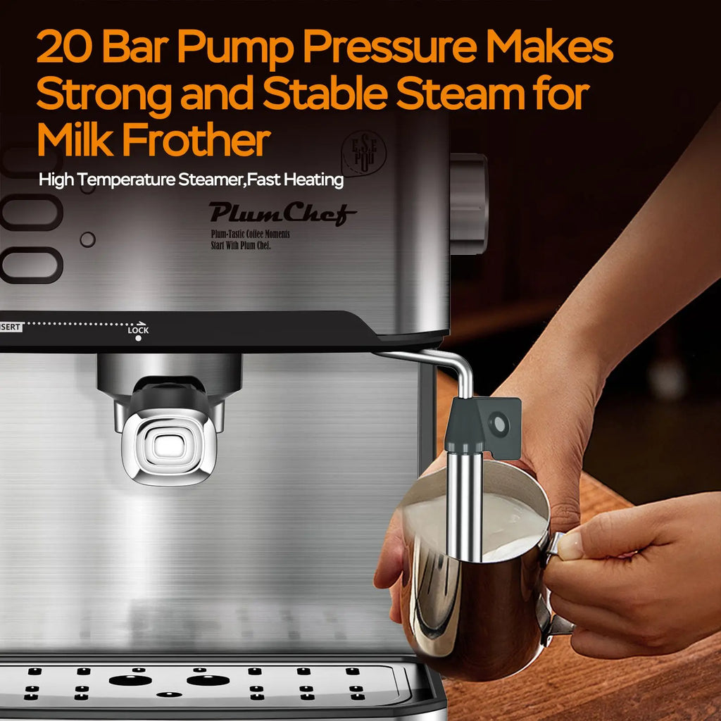 20-Bar Espresso Machine with Milk Frother & 54oz Water Tank