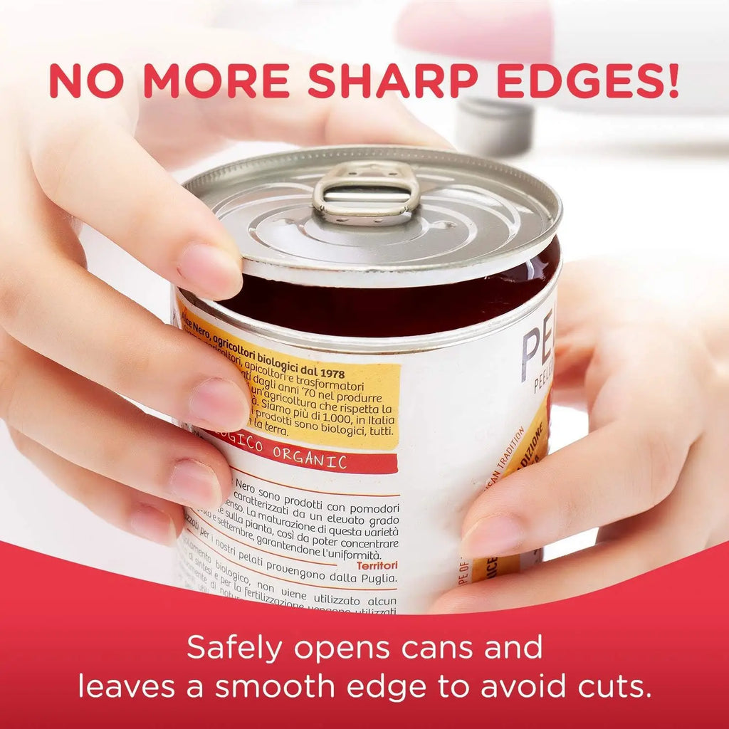 Electric Can Opener – Automatic, Hands-Free, Smooth Edge (Red)