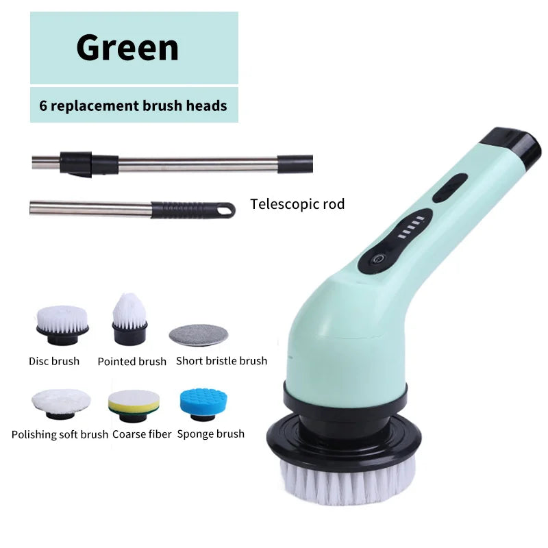 9-in-1 Electric Spin Scrubber Cleaning Brush | Kitchen, Bathroom & Home