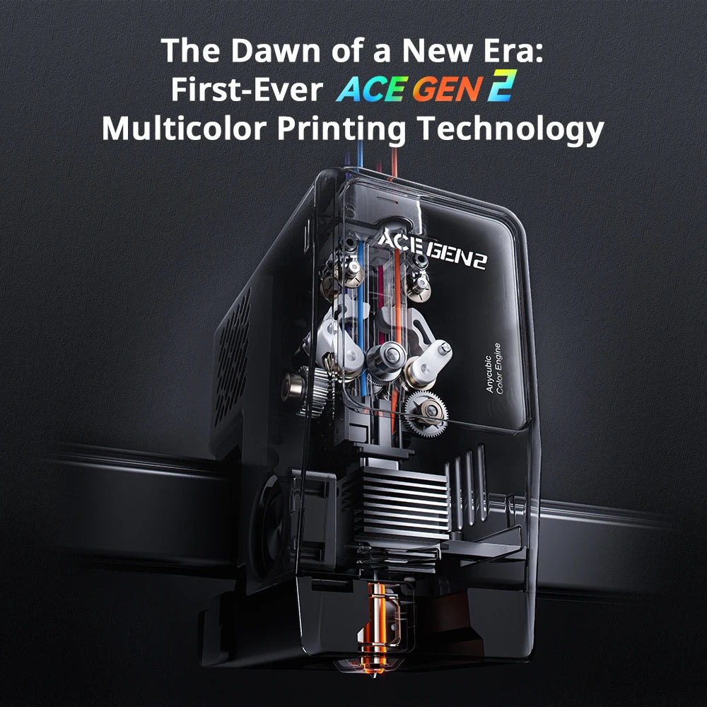 ANYCUBIC Kobra X 3D Printer ACE GEN2 Multi-color Printing 2X Speed & Material Savings 4-Color Built-in Smart Remote Control