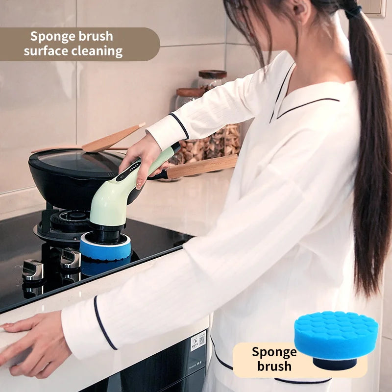 9-in-1 Electric Spin Scrubber Cleaning Brush | Kitchen, Bathroom & Home