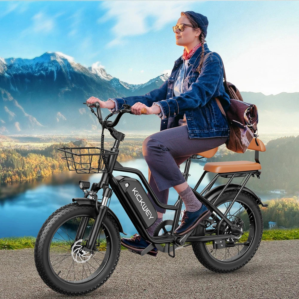 Kickwey LD20 Electric Bike – 1500W 48V Fat Tire E-Bike, 32 MPH