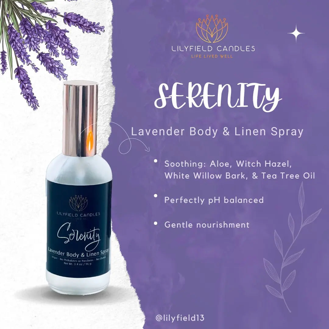 Serenity Room Spray – Luxury Linen & Home Mist for Calm, Clean Living (Lavender)